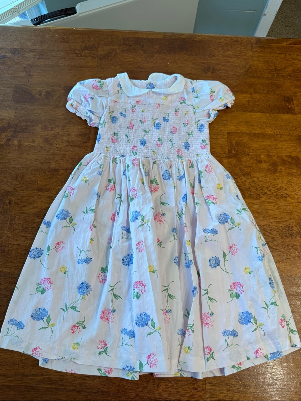 Janie & Jack Charlotte Floral Smocked Dress Pink Hydrangea Peter Pan size 6